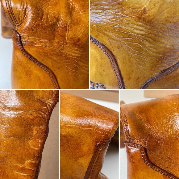 BED STU Tess Distressed Tan Leather Tall Riding Boots BEDSTU Size 8 - Picture 7 of 16